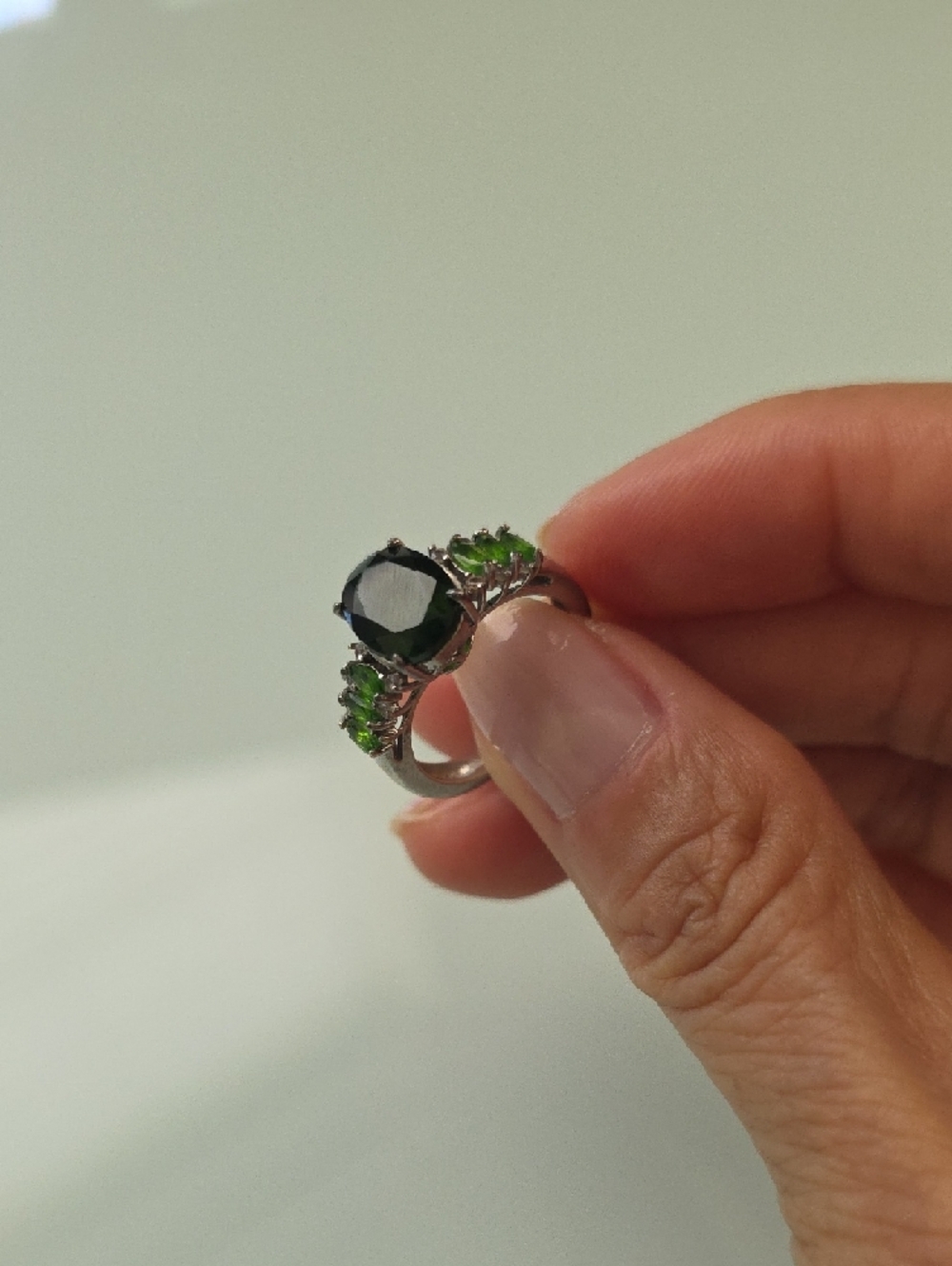 Chrome Diopside Sterling Silver Ring - Size 5 - Picture 3 of 7